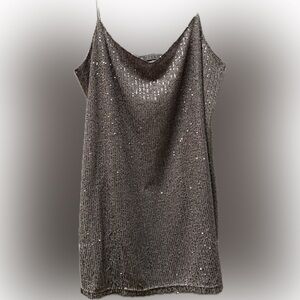 PRIMARK grey sequinned mini dress